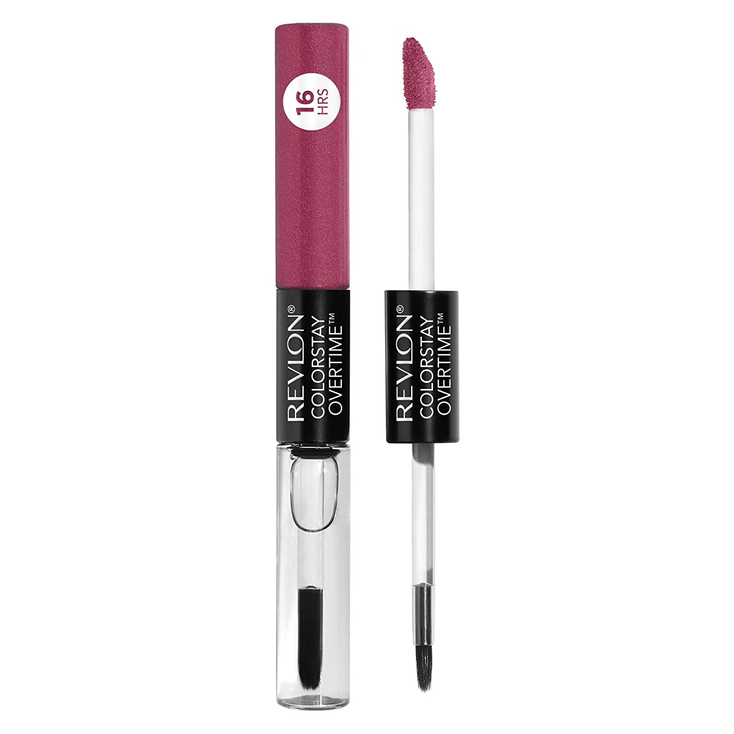 Liquid Lipstick with Clear Lip Gloss by Revlon, ColorStay Face Makeup, Overtime Lipcolor, Dual Ended with Vitamin E in Nude, Bare Maximum (350), 0.07 Oz - Image 1